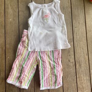 Gymboree Baby 2pc 🦩 set tank 12-18m capris 6-12m
